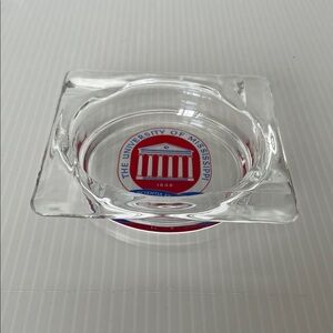 Vintage “Ole Miss” Clear Glass Ashtray